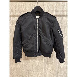 Saint Laurent Paris Womens Black Bomber Jacket 38